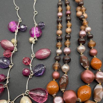 Pinks and purple necklaces