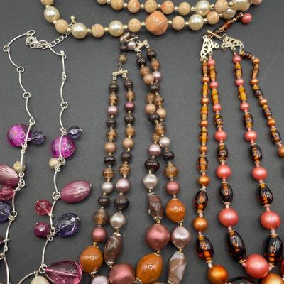 Pinks and purple necklaces