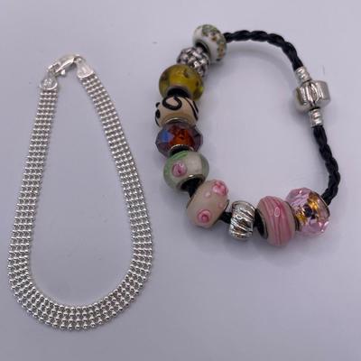 Sterling bracelet and Pandora style bracelet