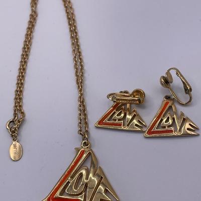 Sarah Cov necklace & clip ons