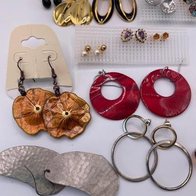 Earrings mostly post but some clip ons