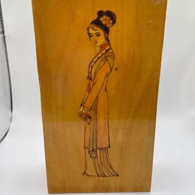 Asian lady wood box