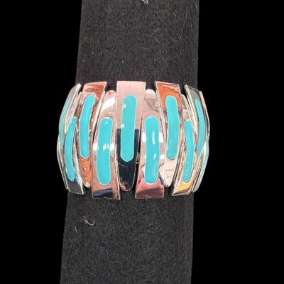 Sale Photo Thumbnail #329: Silver Toned and Turquoise Colored Bracelets