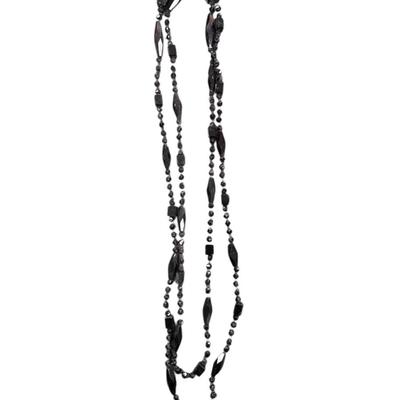 Sale Photo Thumbnail #337: Set of Two Hematite colored beaded necklaces one long single strand and one multi strand tassel