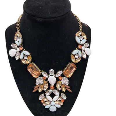 Sale Photo Thumbnail #350: J. Crew Vintage Statement Necklace with MIxed Crystals and stones