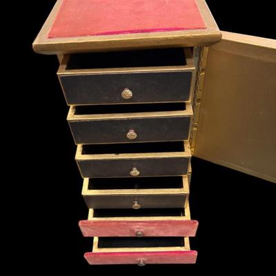 Sale Photo Thumbnail #351: Vintage Velvet Jewelry Box Possibly French in Origin