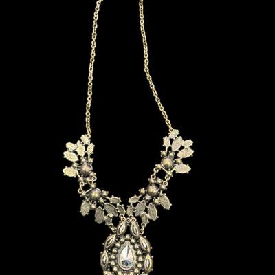 Sale Photo Thumbnail #368: J Crew Statement Necklace with Pink and White Stones