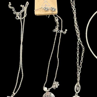Sale Photo Thumbnail #388: Six Silver Toned Necklaces
