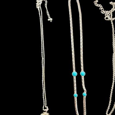 Sale Photo Thumbnail #389: Six Silver Toned Necklaces