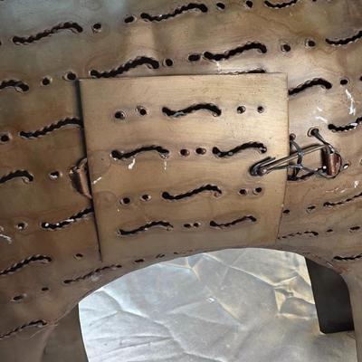 Vintage Brutalist Metal Cat Candle Lantern Sculpture – Folk Art Votive Decor