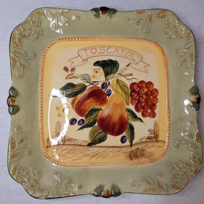 Sale Photo Thumbnail #106: Toscana Decorative Serving Platter 
Dishwasher and Microwave Safe 
13x13