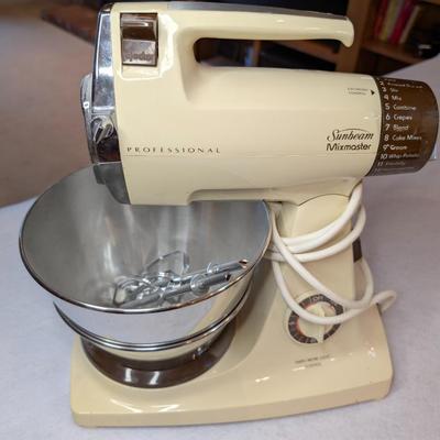Sale Photo Thumbnail #131: Vintage 1970s Sunbeam Stand Mixer 
15" x 8" x 13"