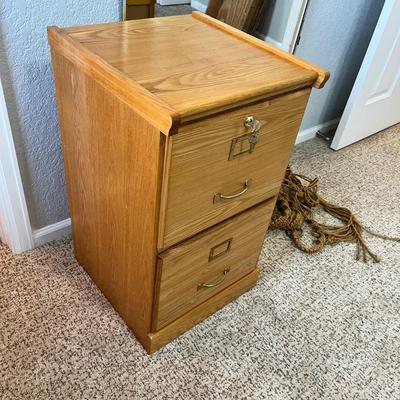 Lot 162 Oak 2 drawer file cabinet