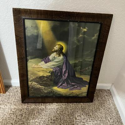 Lot 188 Vintage Jesus praying print