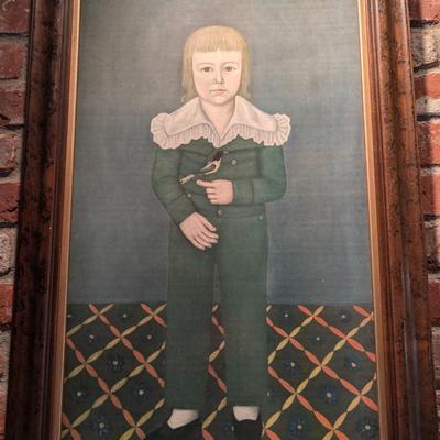 Sale Photo Thumbnail #158: John Brewster Jr. "Boy with Finch" reprint 
22.5 x 33.5