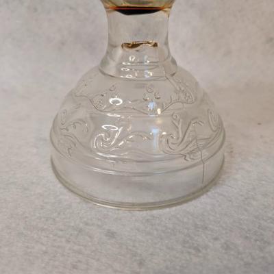 Sale Photo Thumbnail #192: Vintage Clear Glass Oil Lamp 
22x5
