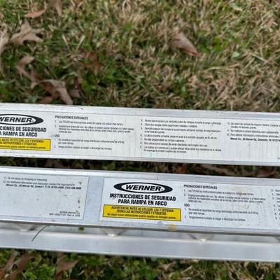 Werner Aluminum Arched Loading Ramps – Pair, 7.5 ft (90”) – 700 lb Capacity Each