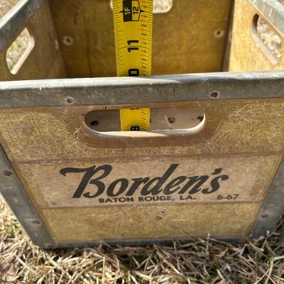 Vintage Borden’s Milk Crate – Baton Rouge, LA – 1967 Fiberglass w/ Metal Frame