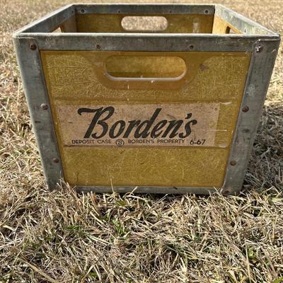 Vintage Borden’s Milk Crate – Baton Rouge, LA – 1967 Fiberglass w/ Metal Frame