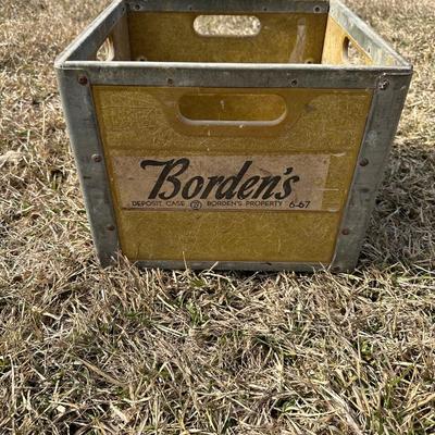 Vintage Borden’s Milk Crate – Baton Rouge, LA – 1967 Fiberglass w/ Metal Frame