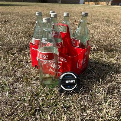 Vintage Coca-Cola 32 oz Bottle Carrier w/ (6) Glass Coke Bottles – Return for Deposit