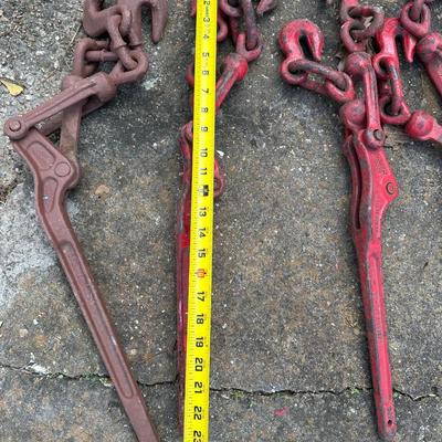 Heavy-Duty Forged Chain Binders (5/16” Grade 70) – Load Binders w/ Hooks – Set of 4