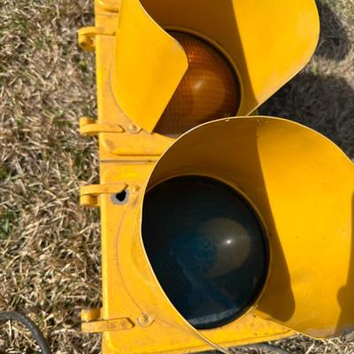 Vintage 3-Light Traffic Signal – Yellow Housing – Eagle Signal – Wired w/ Control Box