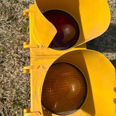 Vintage 3-Light Traffic Signal – Yellow Housing – Eagle Signal – Wired w/ Control Box