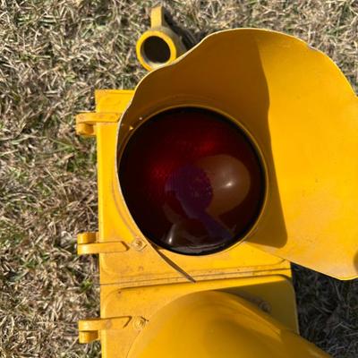 Vintage 3-Light Traffic Signal – Yellow Housing – Eagle Signal – Wired w/ Control Box