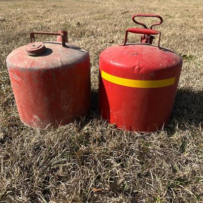 Vintage Eagle Manufacturing Company Metal Safety Gas Cans – 5 Gallon – Pair