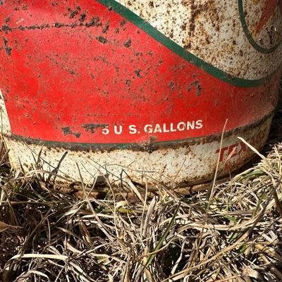 Vintage Texaco Motor Oil 5-Gallon Metal Can – Original Spout – Gas & Oil Collectible