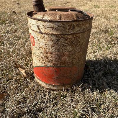 Vintage Texaco Motor Oil 5-Gallon Metal Can – Original Spout – Gas & Oil Collectible