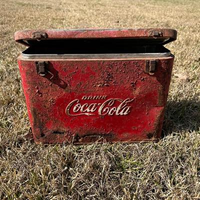 Barn Find Vintage Coca-Cola Metal Ice Chest Cooler – Embossed Logo – Cavalier Corp