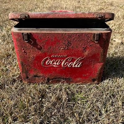 Barn Find Vintage Coca-Cola Metal Ice Chest Cooler – Embossed Logo – Cavalier Corp