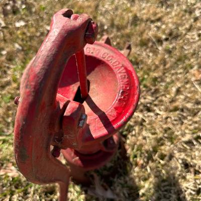 Antique Cast Iron Hand Water Pump – Farm / Well Pump – Red Paint