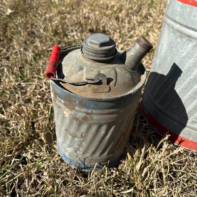 Vintage Galvanized Oil Cans – Delphos & Old Ironsides Motor Oil Cans (2-Piece Lot)