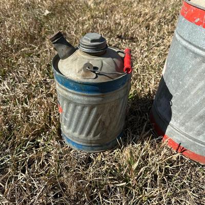 Vintage Galvanized Oil Cans – Delphos & Old Ironsides Motor Oil Cans (2-Piece Lot)