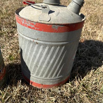 Vintage Galvanized Oil Cans – Delphos & Old Ironsides Motor Oil Cans (2-Piece Lot)