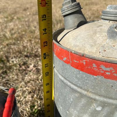 Vintage Galvanized Oil Cans – Delphos & Old Ironsides Motor Oil Cans (2-Piece Lot)