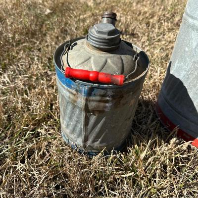 Vintage Galvanized Oil Cans – Delphos & Old Ironsides Motor Oil Cans (2-Piece Lot)