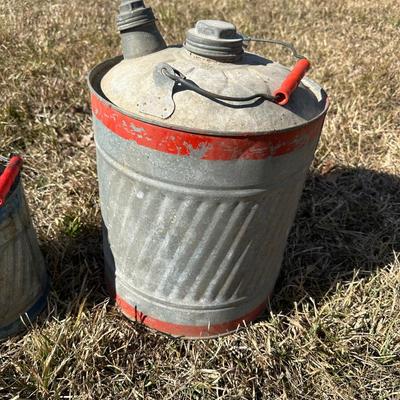 Vintage Galvanized Oil Cans – Delphos & Old Ironsides Motor Oil Cans (2-Piece Lot)