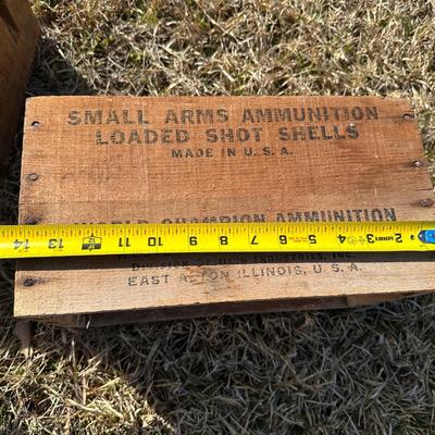 Vintage Wooden Ammunition Crates – Remington Express & Super-X Shot Shell Boxes (2)