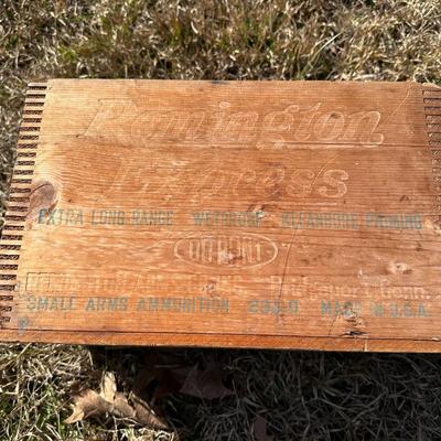 Vintage Wooden Ammunition Crates – Remington Express & Super-X Shot Shell Boxes (2)