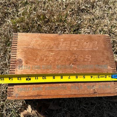 Vintage Wooden Ammunition Crates – Remington Express & Super-X Shot Shell Boxes (2)