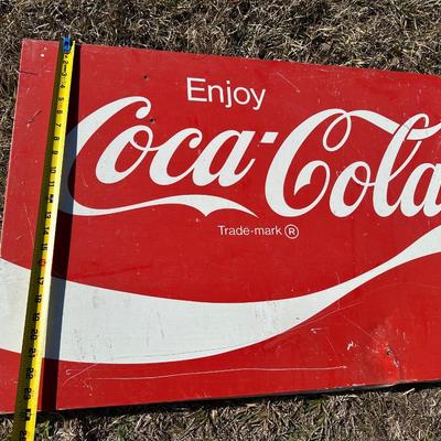 Vintage “Enjoy Coca-Cola” Metal Advertising Sign – Classic Red & White Coke Sign