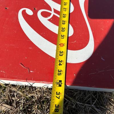 Vintage “Enjoy Coca-Cola” Metal Advertising Sign – Classic Red & White Coke Sign