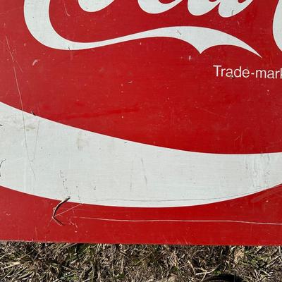 Vintage “Enjoy Coca-Cola” Metal Advertising Sign – Classic Red & White Coke Sign