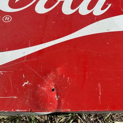 Vintage “Enjoy Coca-Cola” Metal Advertising Sign – Classic Red & White Coke Sign