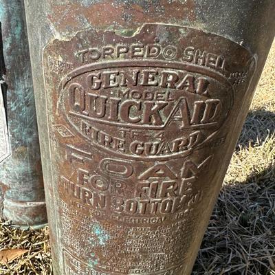 Antique Soda-Acid & Foam Fire Extinguishers – Standard / QuickAid “Torpedo Shell” (Pair)