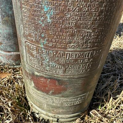 Antique Soda-Acid & Foam Fire Extinguishers – Standard / QuickAid “Torpedo Shell” (Pair)